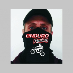 Enduro Racing čierna univerzálna elastická multifunkčná šatka vhodná na prekritie úst a nosa aj na turistiku pre chladenie krku v horúcom počasí